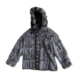 Vintage fur hooded coat